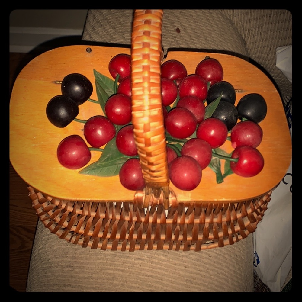 Beautiful Wicker Basket with Fruit on top